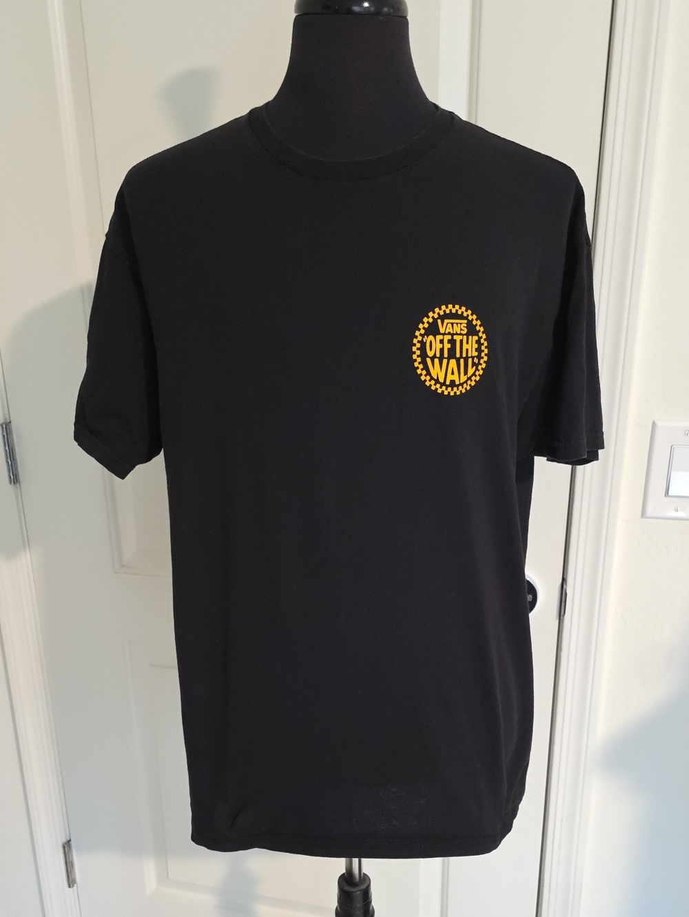 Vans Black Short Sleeve T-Shirt with Yellow 'Off The Wall' Logo